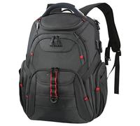 EMPSIGN Travel Laptop Backpack 17.3 Inch, Extra Large Laptop Backpack for Men, Water Resistant Work Business Laptop Bag with USB Charging Port, Computer Rucksack for Men Women College School Black