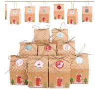 Empty Advent Calendar Boxes to Fill Yourself, DIY Advent Calendar Kit with Number Stickers and String, Christmas Countdown House Boxes for Kids and Adults, Christmas Decorations