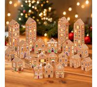 Empty Advent Calendar to Fill Yourself, Empty Advent Calendar Boxes, 24 Days Countdown Diy Advent Calendar Box, Small Gifts for Advent Calendar Gingerbread House Shaped for Adults & Kids