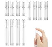 Empty Airless Vacuum Cosmetic Container 12Pcs Airless Pump Bottle,Refillable Clear Travel Lotion Pump Containers,Portable Plastic Lotion Press Pump Bottles for DIY Foundation,Gel,Essence Moisturiser