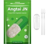 Empty Capsules, AngtaiJN 1000 Count Clear Vegetarian Capsules, Size 1 DIY Pill Capsules Filling Empty Caps with Micro Lab Spoon, Kosher, ISO9001, Gluten Free, Halal Certified, Non-GMO Certified