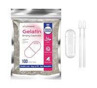 Empty Capsules Size 000 100 Count,Clear Empty Gelatin Capsules Kosher,Halal and Non GMO Certified for DIY Supplements.Hypoallergenic Gel Capsules Empty with 2 Spoons,Adapted to The Capsule Filler