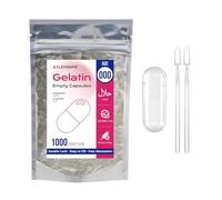 Empty Capsules Size 000 1000 Count,Clear Empty Gelatin Capsules Kosher,Halal and Non GMO Certified for DIY Supplements.Hypoallergenic Gel Capsules Empty with 2 Spoons,Adapted to The Capsule Filler