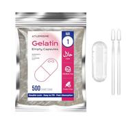 Empty Capsules Size 1 500 Count,Clear Empty Gelatin Capsules Kosher,Halal and Non GMO Certified for DIY Supplements.Hypoallergenic Gel Capsules Empty with 2 Spoons,Adapted to The Capsule Filler