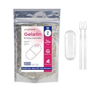 Empty Capsules Size 2 1000 Count,Clear Empty Gelatin Capsules Kosher,Halal and Non GMO Certified for DIY Supplements.Hypoallergenic Gel Capsules Empty with 2 Spoons,Adapted to The Capsule Filler