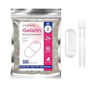 Empty Capsules Size 2 500 Count,Clear Empty Gelatin Capsules Kosher,Halal and Non GMO Certified for DIY Supplements.Hypoallergenic Gel Capsules Empty with 2 Spoons,Adapted to The Capsule Filler