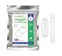 Empty Capsules Size 2 500 Count,Clear Empty Vegan Capsules Kosher,Halal and Non GMO Certified for DIY Supplements.Hypoallergenic Veggie Capsules Empty with 2 Spoons,Adapted to The Capsule Filler