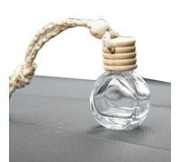 Empty Car Hanging Diffuser,Empty Clear Glass Oil Diffuser | Perfume Aromatherapy Pendant with Wooden Caps, Auto Hangings Decor