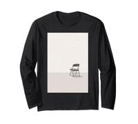 Empty Chair Facing The Wall - Minimal Surreal Illustration Long Sleeve T-Shirt