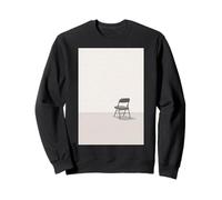 Empty Chair Facing the Wall - Minimal Surreal Illustration Sweatshirt