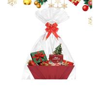 Empty Christmas Candy Baskets,Empty Red Cardboard Decorations with Handles and Bows,Christmas Holiday Baskets | For Kids Adults Family Halloween Home Christmas New Year Wedding F