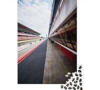 Empty Circuit Pit Lane 1000-Piece Puzzle for Adults, 70x50cm/1000pcs, White Card Pieces for Easy Sorting; to Complete Gradually over A Weekend