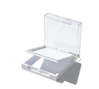 Empty Cosmetic Compact Case, Clear Acrylic Makeup Storage Box with Transparent Lid, Refillable Eyeshadow Palette Container, Available in Black and White