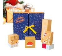 Empty Countdown Boxes, 24-Day Christmas Countdown Box Fillable, Winter Holiday Folding Container Different Shape for Chocolate Nougat Candy Small Toys