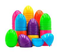 Empty Easter Eggs - Fillable Colorful Shells | Fake Shining Egg Shaped Toy, Assorted Color Baskets, Spring Activity Supplies for Party