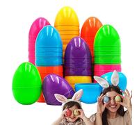 Empty Easter Eggs - Set of 50 Half Open Eggs | Bright Colors to Fill Snacks and Treats - Ideal Easter Decorations for Parties, Events and Creative Activities, Plasst