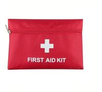 Empty First Aid Kit Pouch, Red Nylon, 20 cm x 14 cm, High Capacity, Easy to Carry