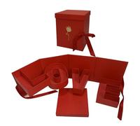 Empty Flower Bouquet Box | Container for Love Letter and Chocolates, Saint Chocolate Box | Birthday Proposal Confession Graduation Wedding Family Gathering and Couples