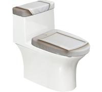 Empty Frame Art Elastic Toilet Cover Set of 2-Stretchy Lid and Tank Covers for Bathroom, Soft Washable U Shape Toilet Decor