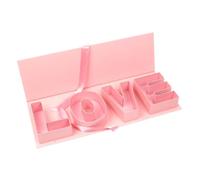 ＡＷＨＡＯ Empty Gift Box for Flowers, Romantic Letter-shaped Gift Box to Fill, Ideal for Valentine's Day And Weddings, Pink