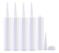 Empty Hose Empty Caulking Sealant Tubes, Wanfoou 5 Pcs Caulk Sealant Fillable Caulking Storage, Reusable Caulk Tubesfor Cracks Tiles and Repairs, White