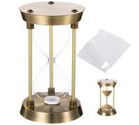 Empty Hourglass, Vintage Bronze Fillable Sand Timer with hourglass Paper, Decorative Hourglass Timer with Alloy Frame and Glass, DIY Clock Frame without Sands for Wedding Home Decor
