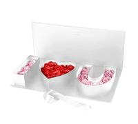 Empty I Love You Cardboard Letter Fillable Paper Gift Box Valentine Flower Arrangements Chocolate Gifts Packaging for Valentine’s Day, Anniversary, Romantic Occasions, Mother's Day Wedding (White)