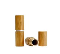 Empty Lipstick Tubes 10/30/50/100pcs Natural Healthy Bamboo Lipstick Tube Empty Lip Balm Container Makeup Tools Cosmetic Packing Customized Logo for DIY Lipstick(Silver,100pcs)