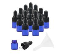 Empty Liquid Bottle With Glass Pipettes Reusable 1-2ml Travel Dispenser Vacation Cosmetic Container Bath Gel Lotion Aromatherapy, Blue, 1ml
