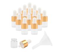 Empty Liquid Bottle With Glass Pipettes Reusable 1-2ml Travel Dispenser Vacation Cosmetic Container Bath Gel Lotion Aromatherapy Clear 1ml