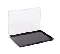 Empty Magnetic Eyeshadow Palette with Transparent Top, Travel Makeup Organizer with 40 Adhesive Metal Stickers for Your Own Powder Palette, black, Large Palette - 7.87”x5.51”, Arts and Crafts