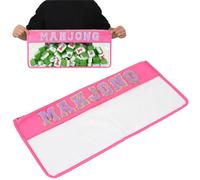 Empty Mahjong Bag Waterproof Tile Zippered Case with Letters American Mahjong Tile Bag PVC Clear Mah Jong Lover Gift, Case Only (Pink)