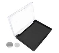 Empty Makeup Palette, 4.3 x 3 in Travel Organizer for Eyeshadow Blush Foundation, with 40 Metal Stickers, Strong Attachment Force, Black and Transparent