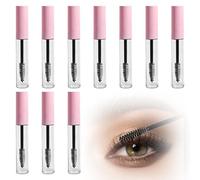 Empty Mascara Tube And Wand, 10 Pcs 10ml Mascara Empty Tubes, Mini Mascara Tubes, Clear Container Mascara Bottle, for Castor Oil with Inner Plug Avoid Leaking, Refillable Plastic Eyelash Wand