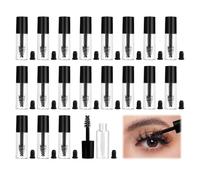 Empty Mascara Tube And Wand, 10 Pcs 3ml Mascara Empty Tubes, Mini Mascara Tubes, Clear Container Mascara Bottle, for Castor Oil with Inner Plug Avoid Leaking, Refillable Plastic Eyelash Wand