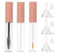 Empty Mascara Tube and Wand 3PCS 10ml Empty Lip Gloss Tubes Transparent Empty Eyeliner Tube with Rubber Inserts and Funnels for DIY Castor Oil Style 2
