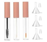 Empty Mascara Tube and Wand 3PCS 10ml Empty Lip Gloss Tubes Transparent Eyeliner Tube with Rubber Inserts and Funnels for DIY Castor Oil Style 2.