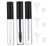 Empty Mascara Tube and Wand 3PCS 10ml Empty Lip Gloss Tubes Transparent Eyeliner Tube with Rubber Inserts and Funnels for DIY Castor Oil