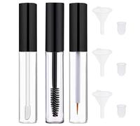 Empty Mascara Tube and Wand 3PCS 10ml Empty Lip Gloss Tubes Transparent Eyeliner Tube with Rubber Inserts and Funnels for DIY Castor Oil