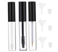 Empty Mascara Tube and Wand 3PCS 10ml Empty Lip Gloss Tubes Transparent Eyeliner Tube with Rubber Inserts and Funnels for DIY Castor Oil ;1