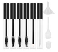 Empty Mascara Tube and Wand 6PCS Mascara Tube Set, 10ml Mascara Bottle and Wand Empty,Empty Mascara Tube with 6PCS Rubber Inserts,3PCS Dropper and 3PCS Funnels Avoid Leaking for DIY Eyelash Growth