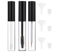 Empty Mascara Tube and Wand Clear Mascara Tube Mascara Containers Empty 3PCS 10ml Empty Lip Gloss Tubes Transparent Empty Eyeliner Tube with Rubber Inserts and Funnels for DIY Castor Oil