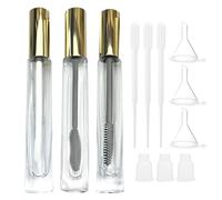 Empty Mascara Tube and Wand Glass, 3PCS 10ml Empty Mascara Tube and Lip Gloss Tubes, Eyelash Spoolies with Tube, Eyelash Growth Packing Tube Container for Home and Travel (B)