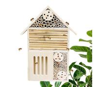 Empty Mason Bee House,Wooden Bee House,Natural Wood Mason Bee Box and Butterfly Hotel | Wild Bee Pollinator Hotel, Outdoor Garden Bee Hotel