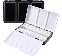 Empty Metal Watercolor Tin Palette Box with 14pcs Detachable Empty Watercolor Half Pans for Diy Travel Watercolor Palette