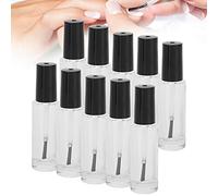 Empty nail polish bottle, 10 pieces nail polish bottle with brush, transparent nail polish bottle, 8ml crystal clear empty for self-fillers, with 2 funnels 10 mixing balls