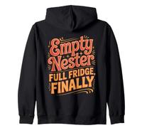 Empty Nester Full Fridge Parents Dad Mom Empty Nester Zip Hoodie