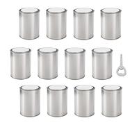 Empty Paint Jars With Lids | 0.5L Metal Storage Containers | Paint Buckets | Pack of 12 Multi-Purpose Rough Cans for Paints, DIY & Laboratory