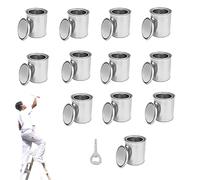 Empty Paint Pots - Paint Pots without Liner - Paint Buckets No Liner, 0.5 Litre Empty Multipurpose Cans with Lids, 12 Cans to Store Paint and More