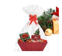 Empty Party Baskets, Empty Red Cardboard Decorations with Handles and Bows, Baskets for Christmas Parties, Children, Family, Friends, Birthday, Home, Holiday, New Year, Wedding, Party